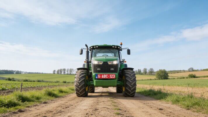 plaque G agrigole sur tracteur
