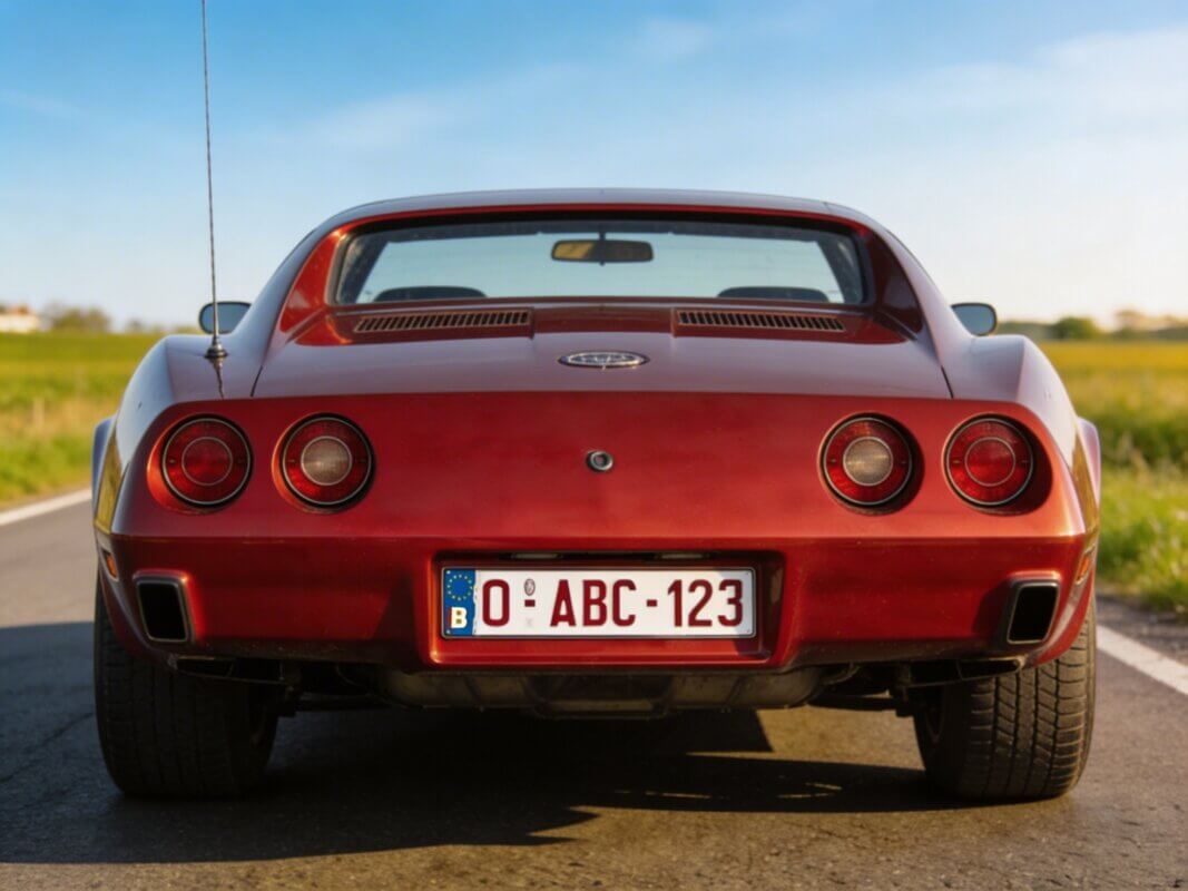 Ancienne voiture avec une plaque ancêtre belge